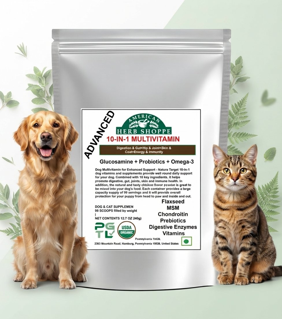 10-in-1 Dog & Cat Multivitamin | Probiotics, Omega-3 & Joint Support - 100g - Image 3