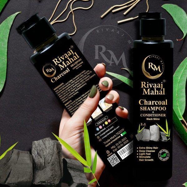 Premium Charcoal Shampoo 200ml for Hair Growth, Deep Cleansing & Natural Shine - Image 2
