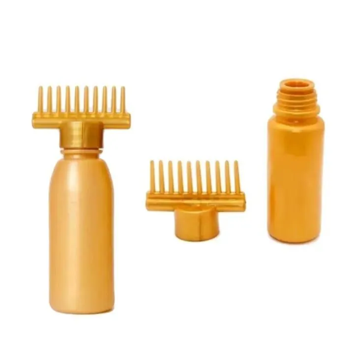 Golden Hair Oil Applicator Comb Pack of 3 – ABS Plastic Scalp Massage & Easy Hair Oil Application - Image 2