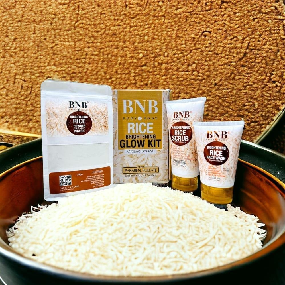 Rice Brightening Glow Facial Kit for All Skin Types – Glowing & Smooth-Looking Skin