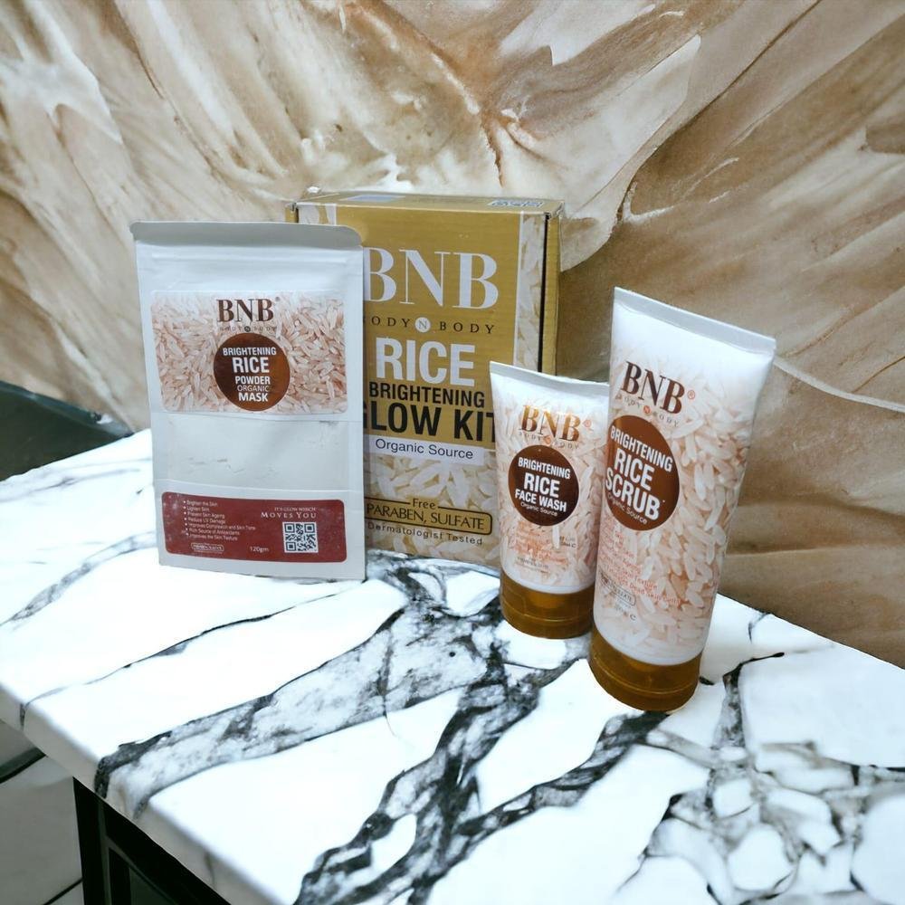 Rice Brightening Glow Facial Kit for All Skin Types – Glowing & Smooth-Looking Skin - Image 4