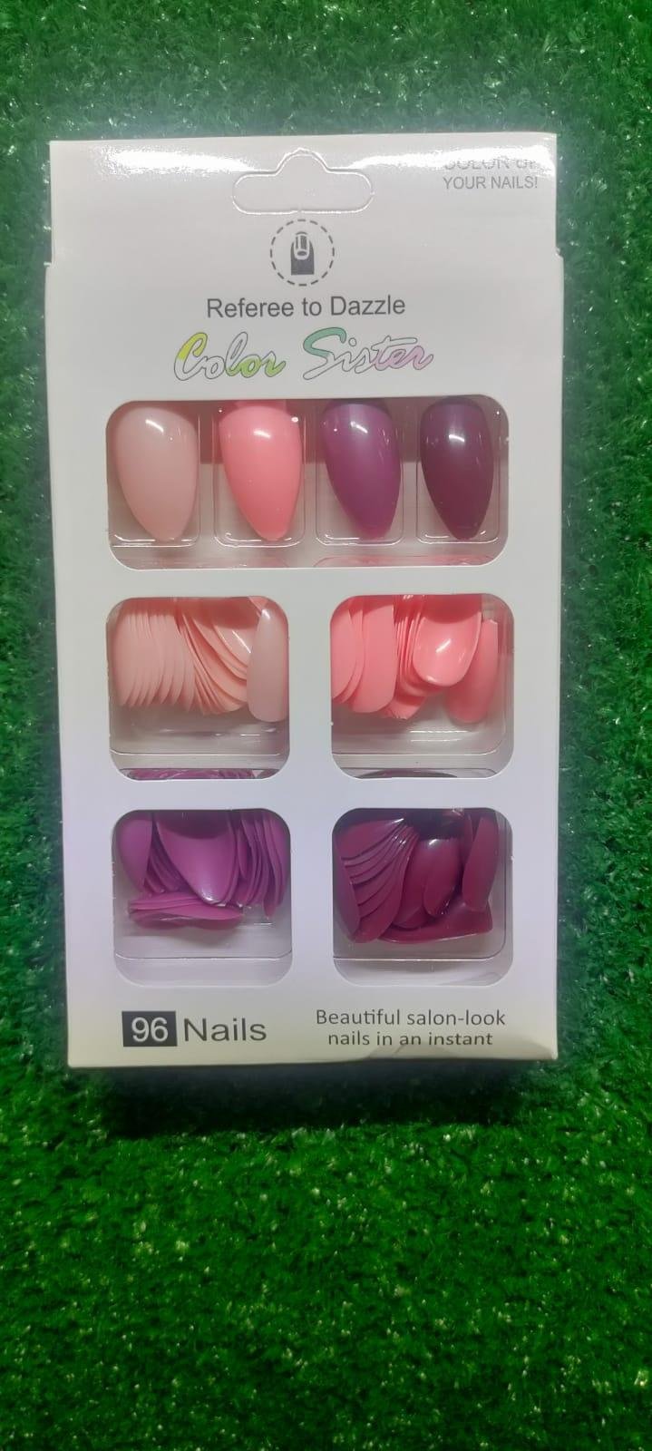 96 Pcs Glossy Acrylic Fake Nails - Image 2