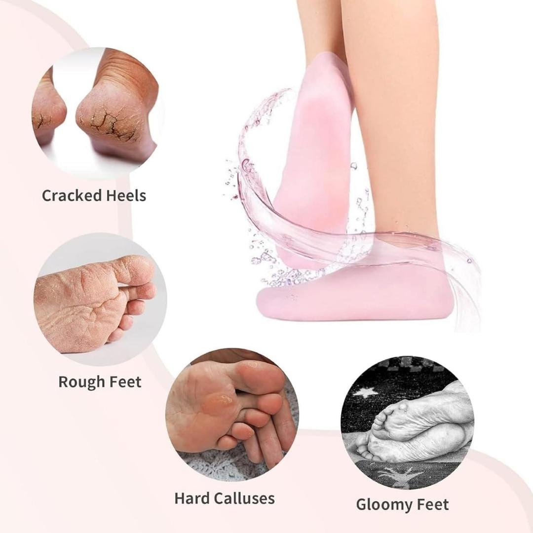 Premium Care Silicone Gel Socks for Dry Feet, Cracked Heels & Rough Skin – Reusable Foot Moisturizing Socks Pakistan - Image 3