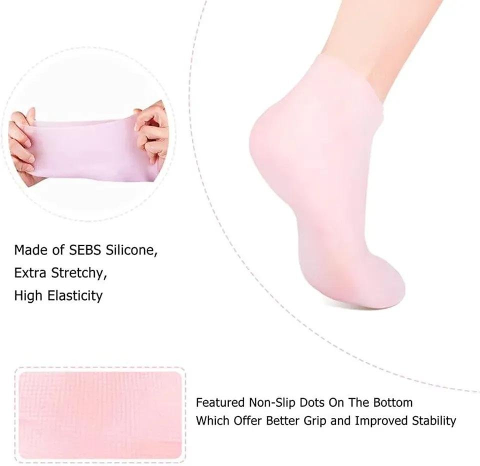 Premium Care Silicone Gel Socks for Dry Feet, Cracked Heels & Rough Skin – Reusable Foot Moisturizing Socks Pakistan - Image 4