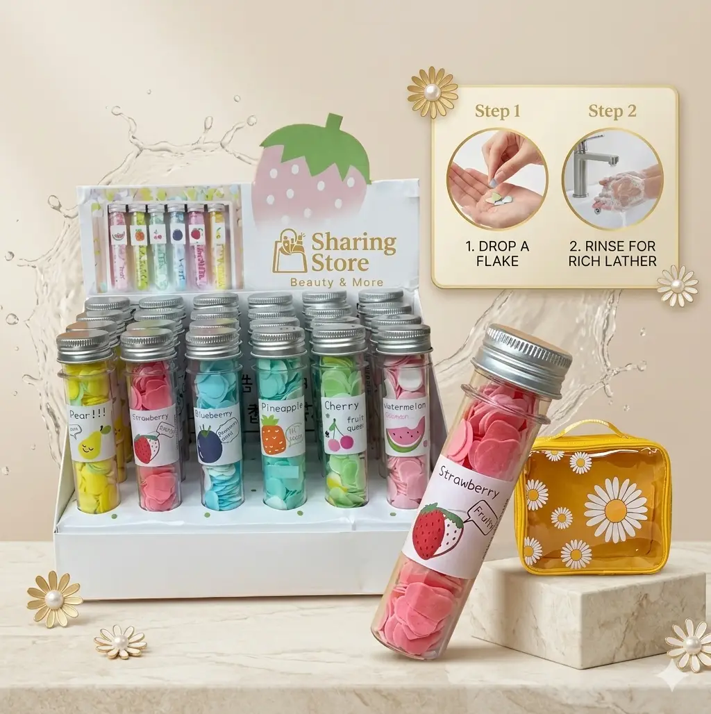 Fruity Paper Soap Tubes Pack of 3 โ Portable Disposable Hand Wash Soap Sheets - Image 2