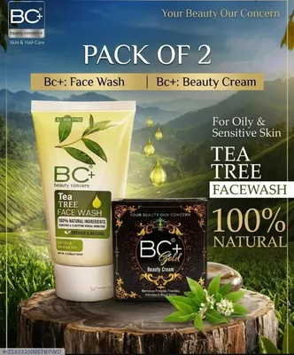 Tea Tree Face Wash & Cream Pack of 2 โ Daily Cleansing & Skin Care Set - Image 3