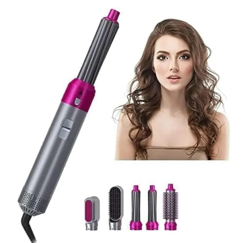 5-in-1 Pink Hot Air Hair Styler & Hair Straightener - Image 6