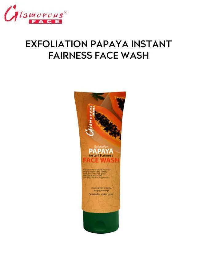 Glamorous Papaya Face Wash 100ml – Brightening & Exfoliating Cleanser - Image 2