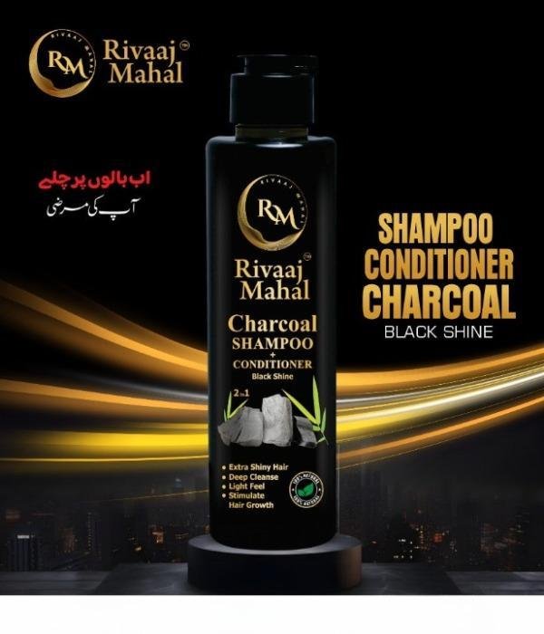 Premium Charcoal Shampoo 200ml for Healthy Hair Growth - Image 2