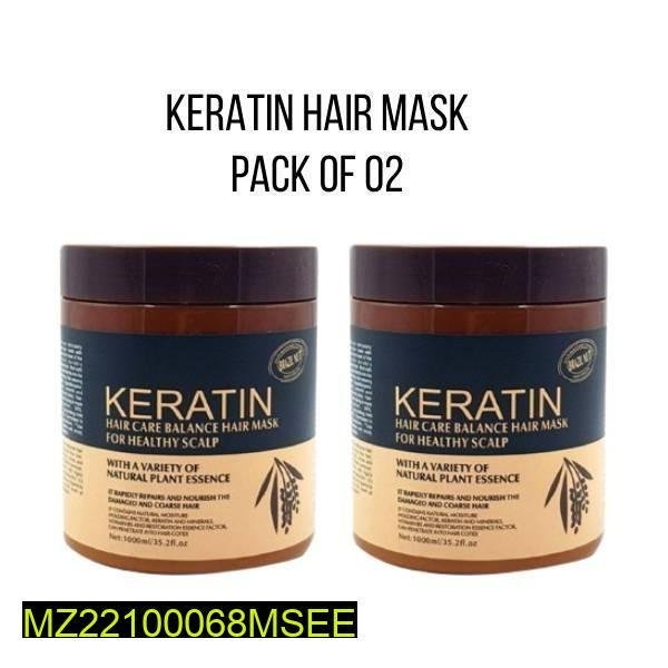 Keratin Hair Mask Pack of 2 – Deep Conditioning Treatment for Dry and Damaged Hair - Image 3