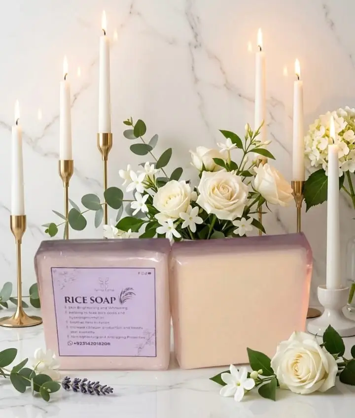 Rice Whitening Soap โ Brightening & Gentle Cleansing Bar for Face and Body