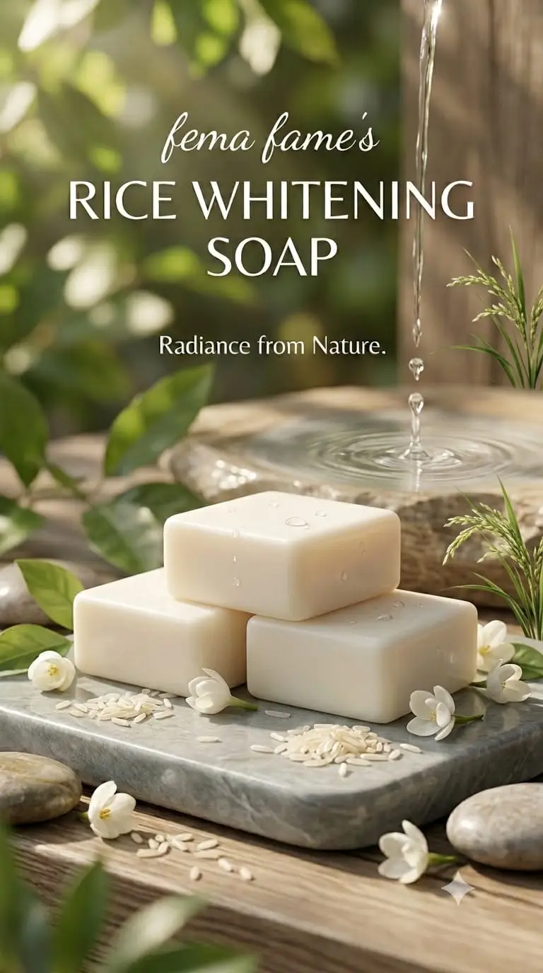Rice Whitening Soap โ Brightening & Gentle Cleansing Bar for Face and Body - Image 3