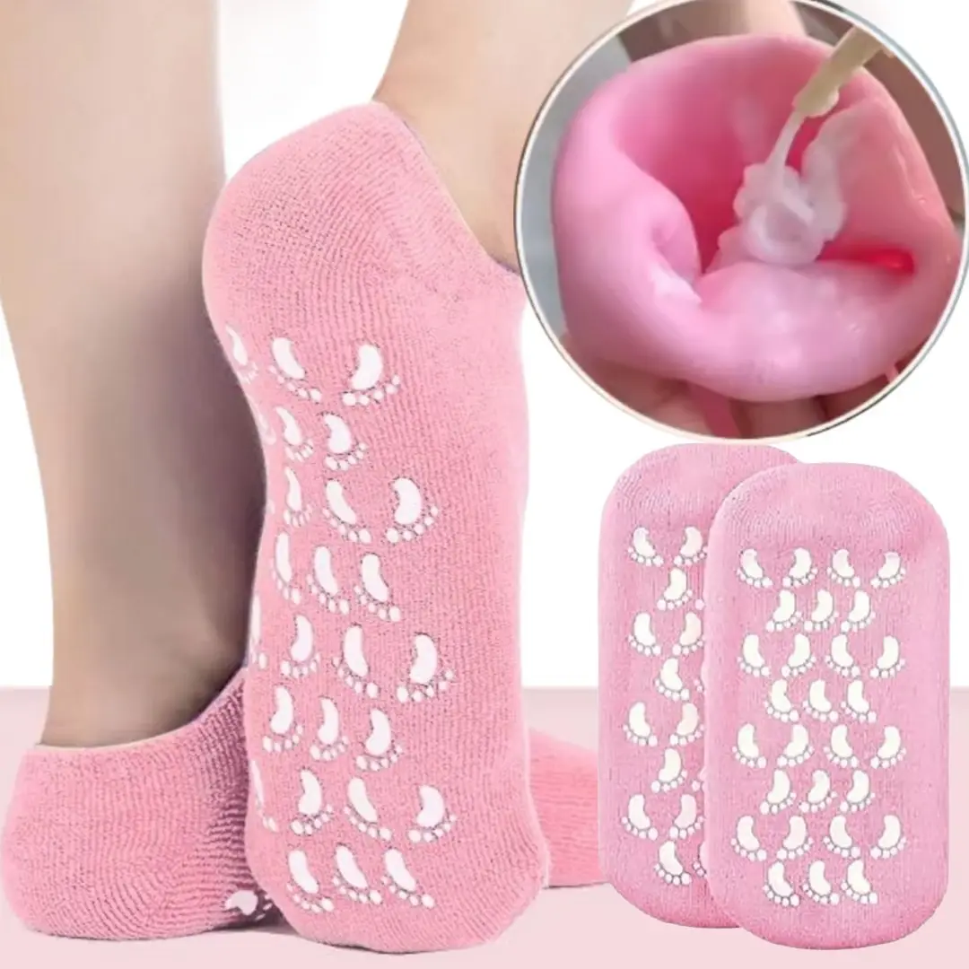 2Pcs Silicone Spa Gel Socks for Daily Foot Care – Moisturizing Heel Repair Socks - Image 6
