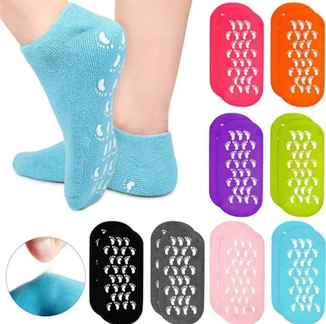 2Pcs Silicone Spa Gel Socks for Daily Foot Care – Moisturizing Heel Repair Socks - Image 2