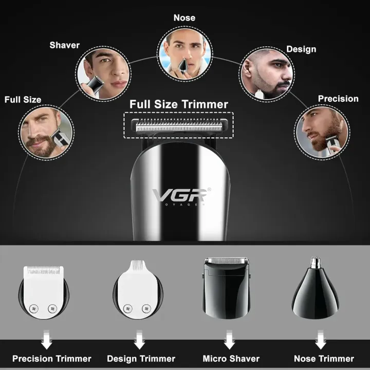 VGR V-107 11-In-1 Professional Grooming Kit With Multiple Attachments For Complete Personal Care - Image 3