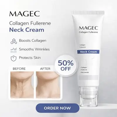 Magec Collagen Fullerene Neck Cream for Wrinkles, Firming & Skin Care - Image 2