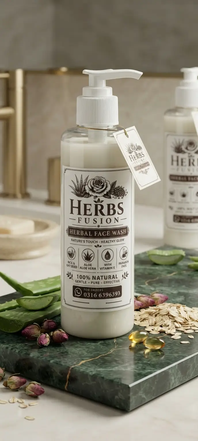 Herbs Fusion Aloe Vera Vitamin E Face Wash - Image 2