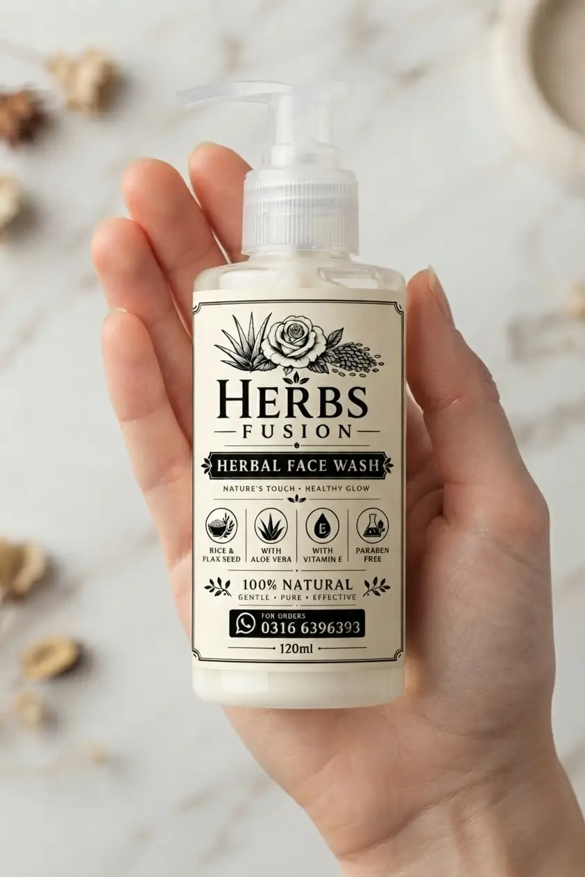 Herbs Fusion Aloe Vera Vitamin E Face Wash - Image 3