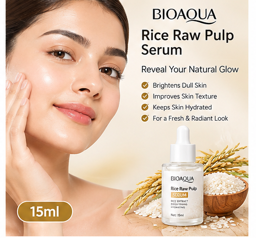 Bioaqua Rice Raw Pulp Serum 15ml – Rice Brightening Face Serum for Hydrated, Smooth & Radiant-Looking Skin: - Image 2