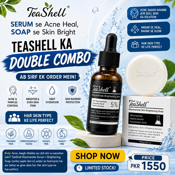 Teashell Niacinamide Brightening Serum – Face Serum for Brighter & Smoother-Looking Skin - Image 4