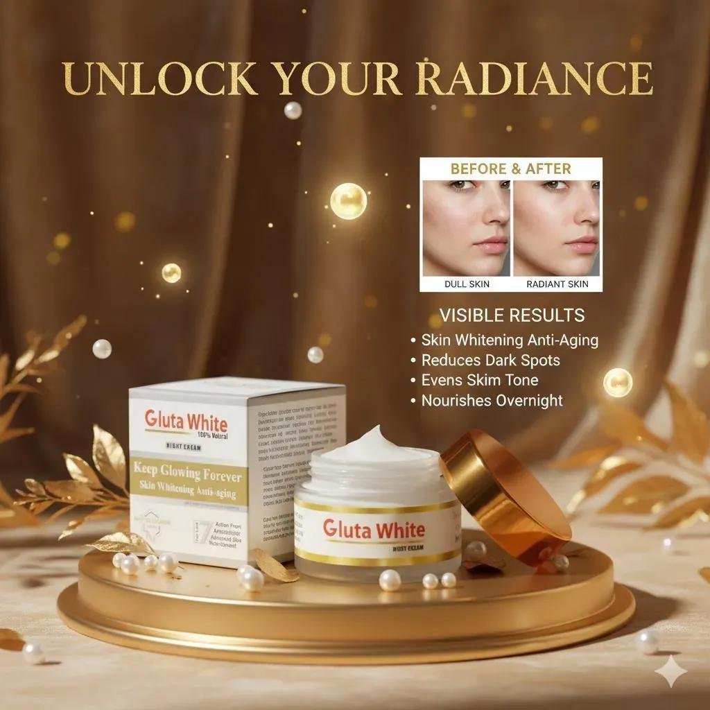 Gluta White Night Cream 50ml | Whitening Anti-Aging Cream - Image 3