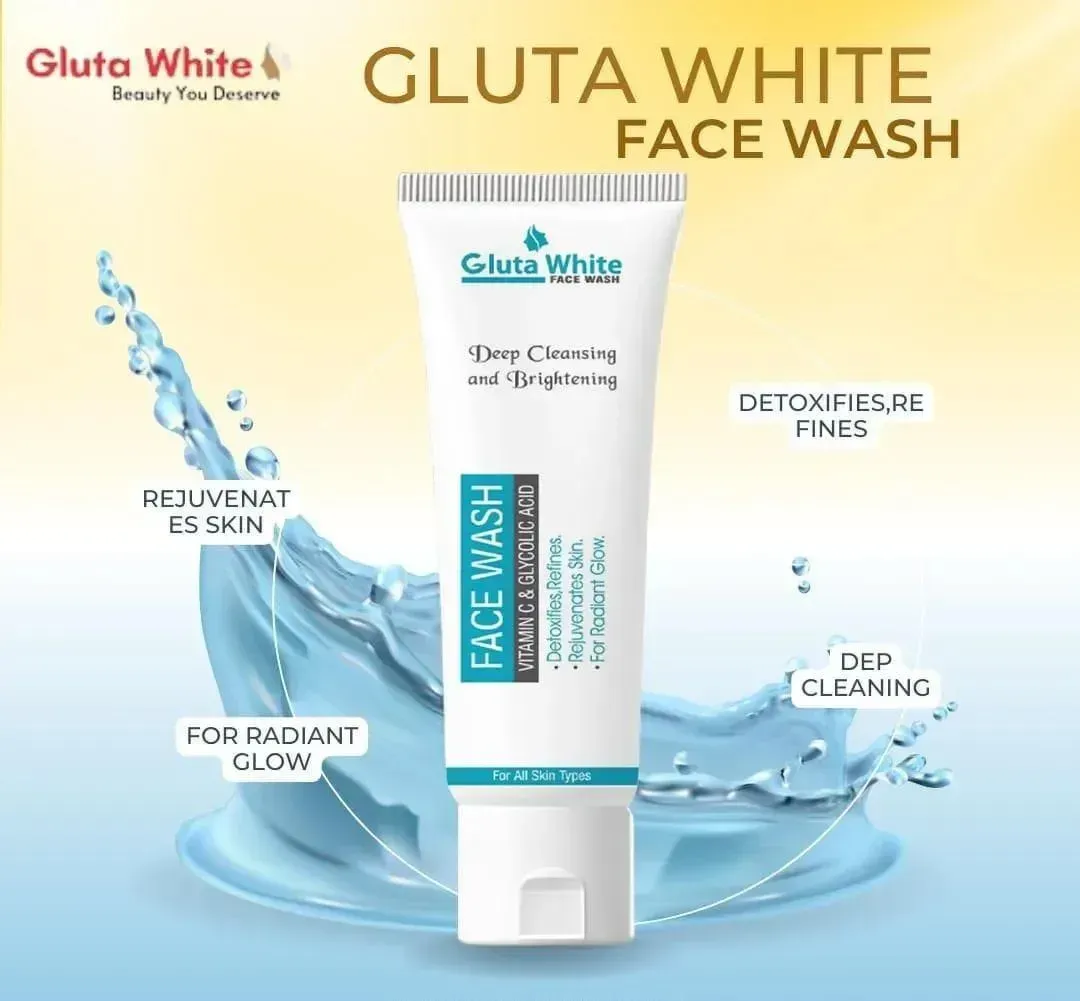 Gluta White Face Wash 100ml – Brightening Face Cleanser for All Skin Types