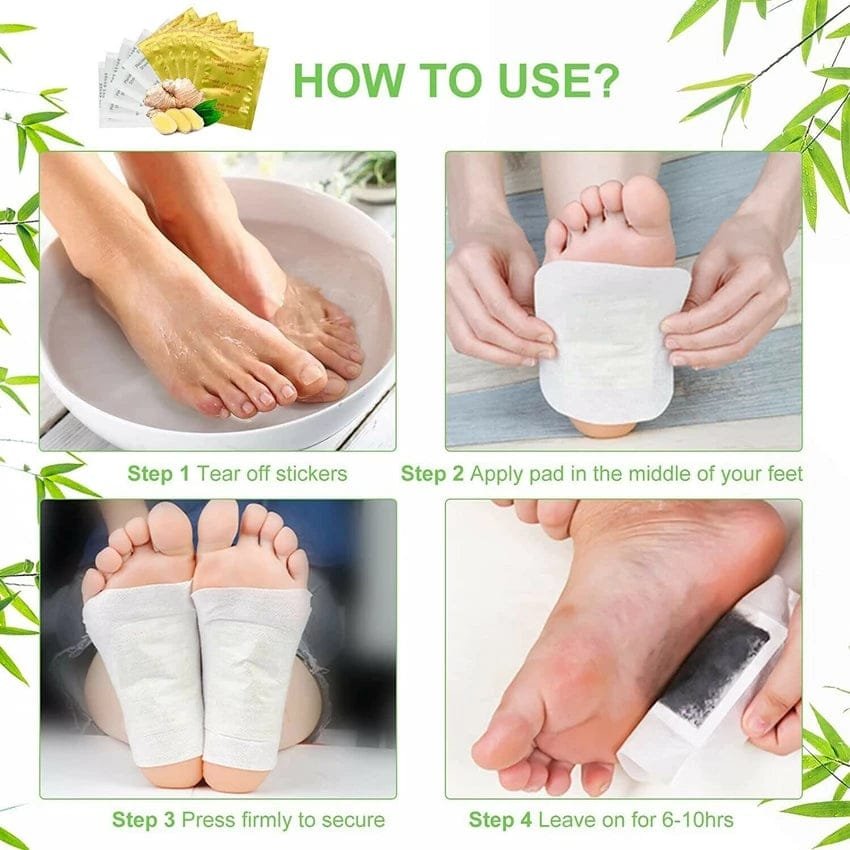 Kinoki Premium Natural Foot Detox Patches โ Bamboo Vinegar Cleansing Foot Pads (Pack of 10) - Image 2