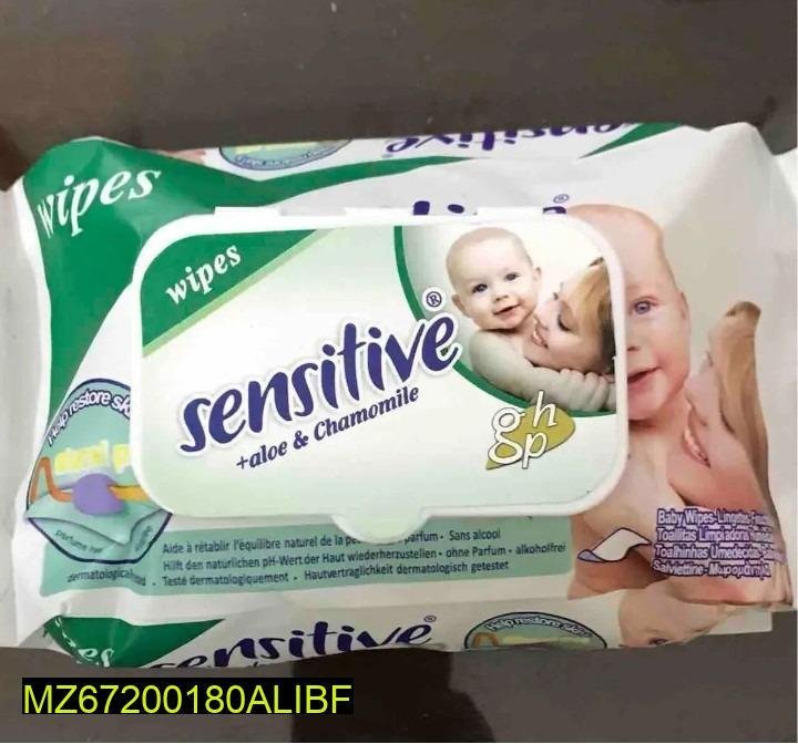 Premium Cotton Baby Wet Wipes with Chamomile & Aloe Scent in Pakistan | Gentle Baby Cleaning & Daily Care Wipes - Image 2