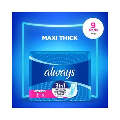 Always Maxi Thick Cotton Sanitary Pads Blue Pink - Image 6