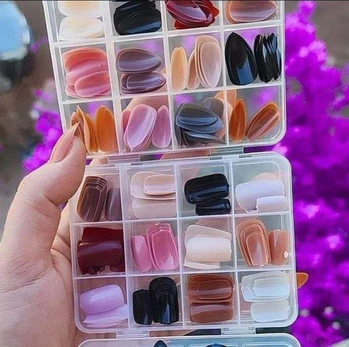 Stick On Artificial Nails Multicolor ABS 144 Pack – Reusable False Nails for Stylish Manicure - Image 7