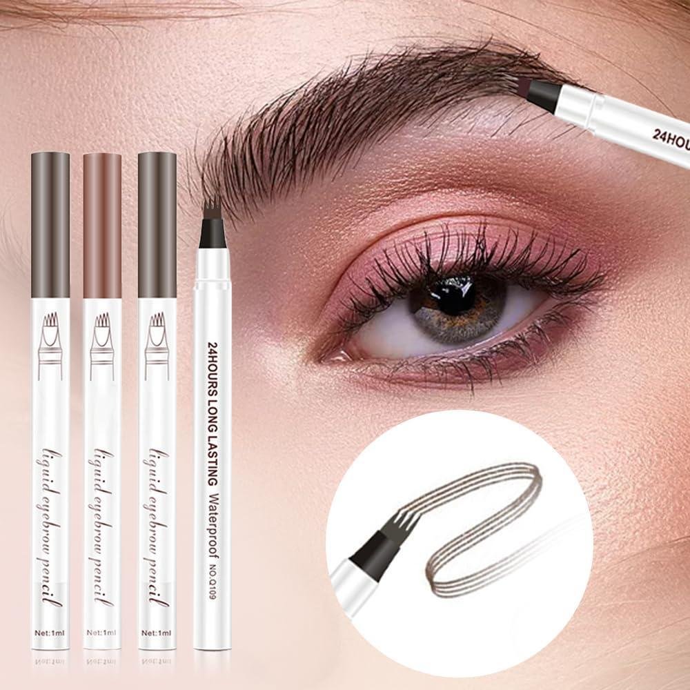Waterproof Eyebrow Pen Black, Brown & Light Brown – Long-Lasting Precision Brow Makeup - Image 3