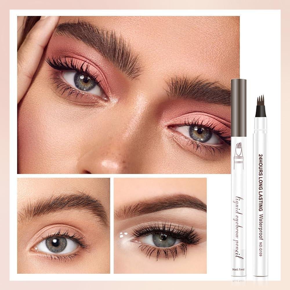 Waterproof Eyebrow Pen Black, Brown & Light Brown – Long-Lasting Precision Brow Makeup - Image 2