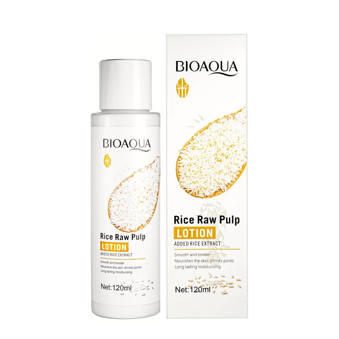 Bioaqua Rice Raw Pulp Whitening Body Lotion 120ml | Moisturizing & Brightening Body Lotion - Image 3