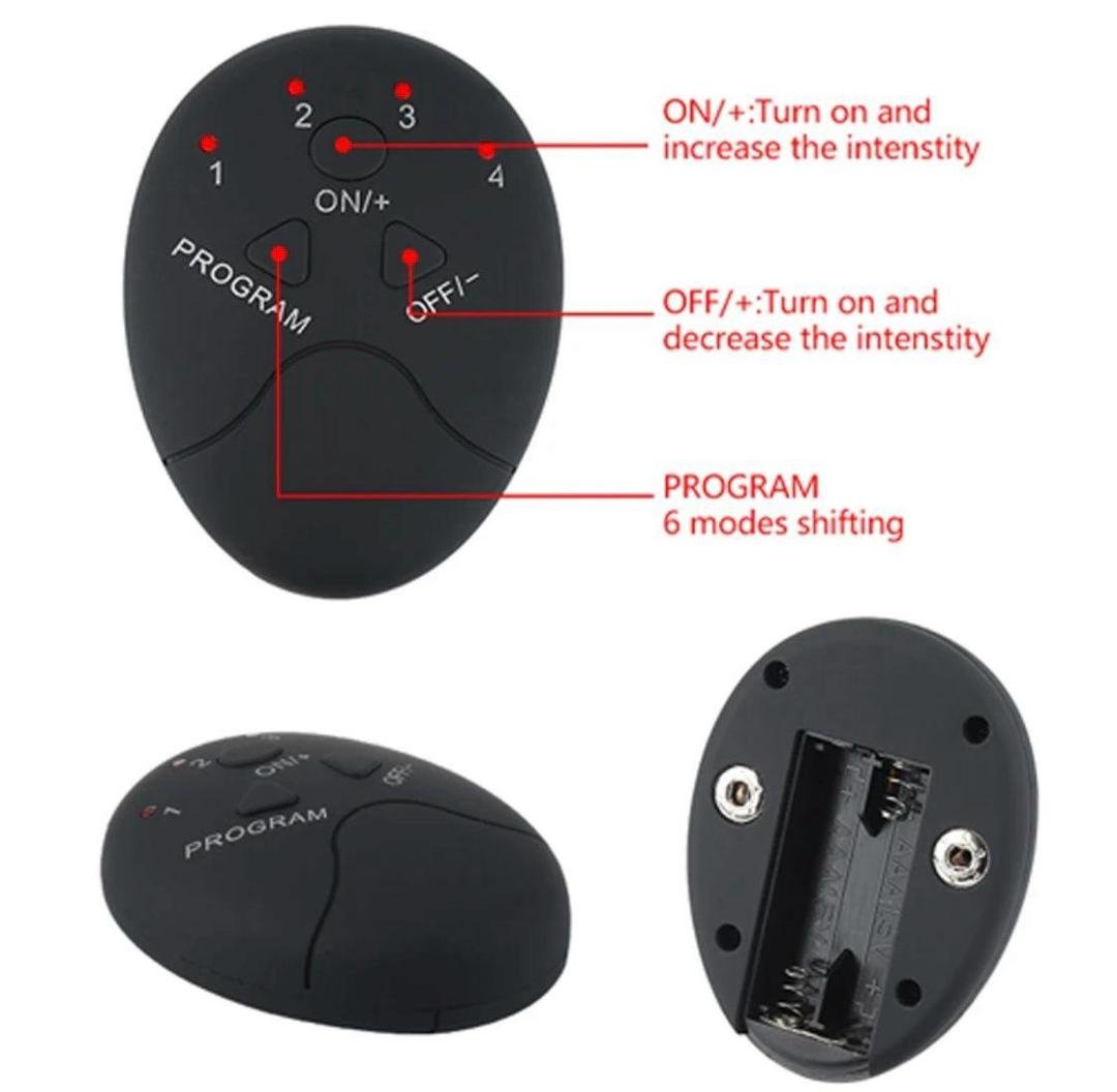 Black Electric Abs Massager with Remote Control - Image 4