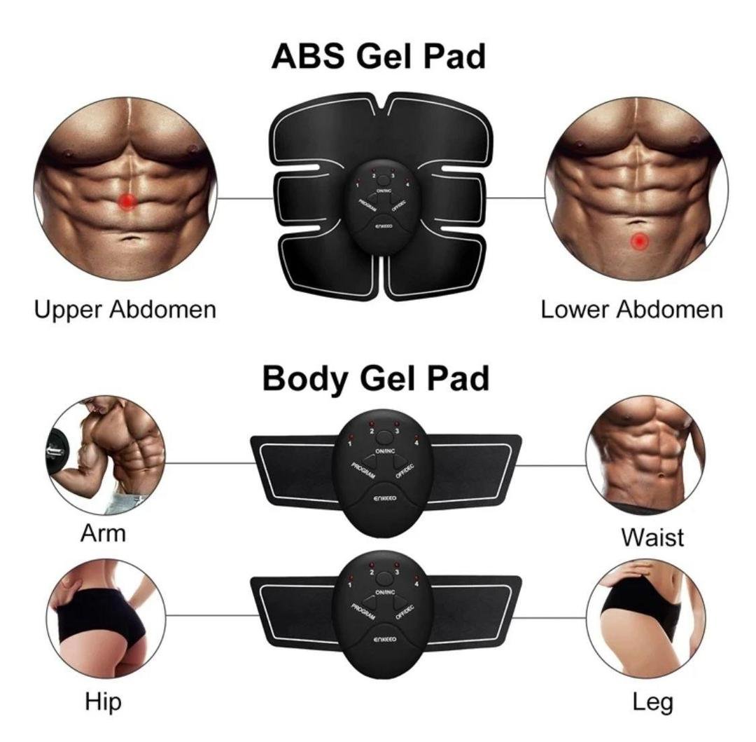 Black Electric Abs Massager with Remote Control - Image 3