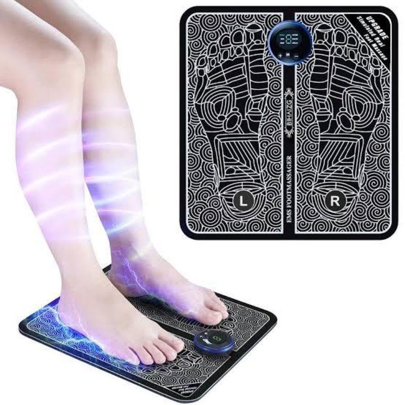 Mini Foot Massager Mat – Black Silicone USB Rechargeable - Image 3