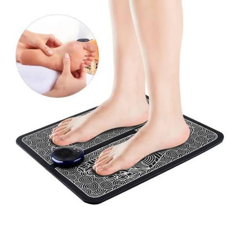 Mini Foot Massager Mat – Black Silicone USB Rechargeable - Image 4