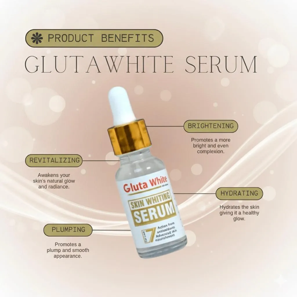 Gluta White Skin Whitening Serum 7% – Dark Spot Remover & Brightening Face Serum for Even-Toned, Radiant-Looking Skin - Image 3