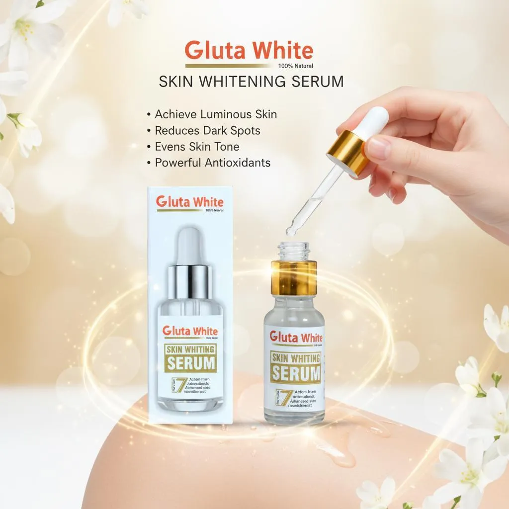 Gluta White Skin Whitening Serum 7% – Dark Spot Remover & Brightening Face Serum for Even-Toned, Radiant-Looking Skin - Image 4