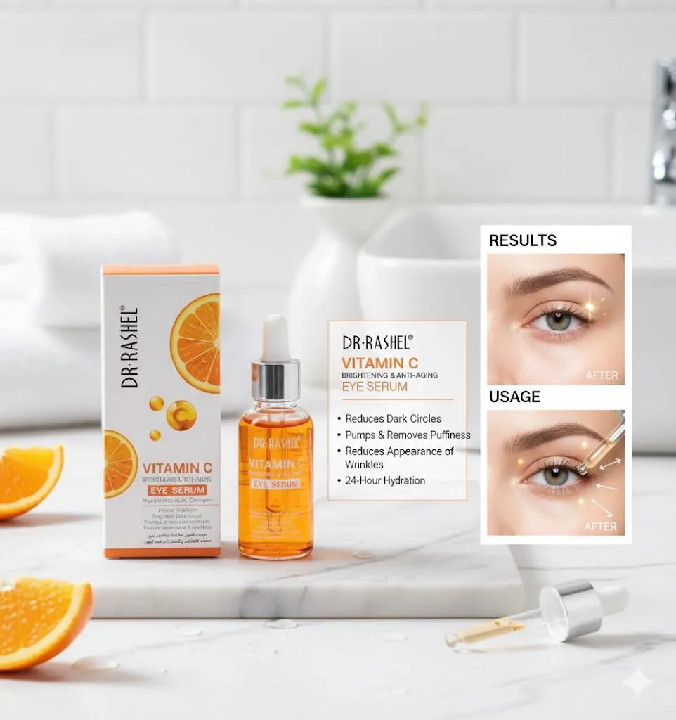 Dr. Rashel Vitamin C Eye Serum 50ml – Brightening & Anti-Aging Eye Serum for Dark Circles, Fine Lines & Hydrated Under-Eyes - Image 2