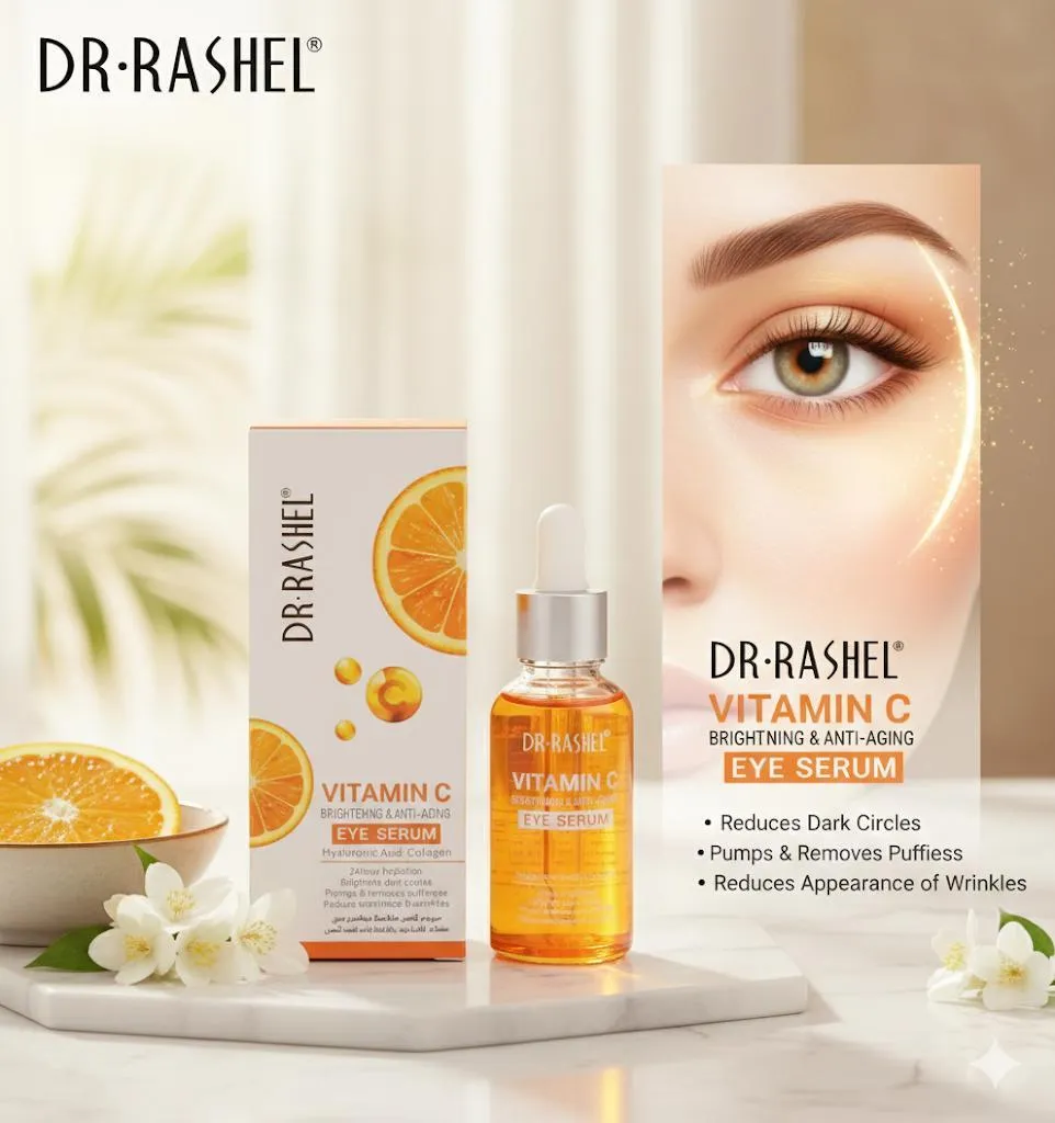 Dr. Rashel Vitamin C Eye Serum 50ml – Brightening & Anti-Aging Eye Serum for Dark Circles, Fine Lines & Hydrated Under-Eyes - Image 3