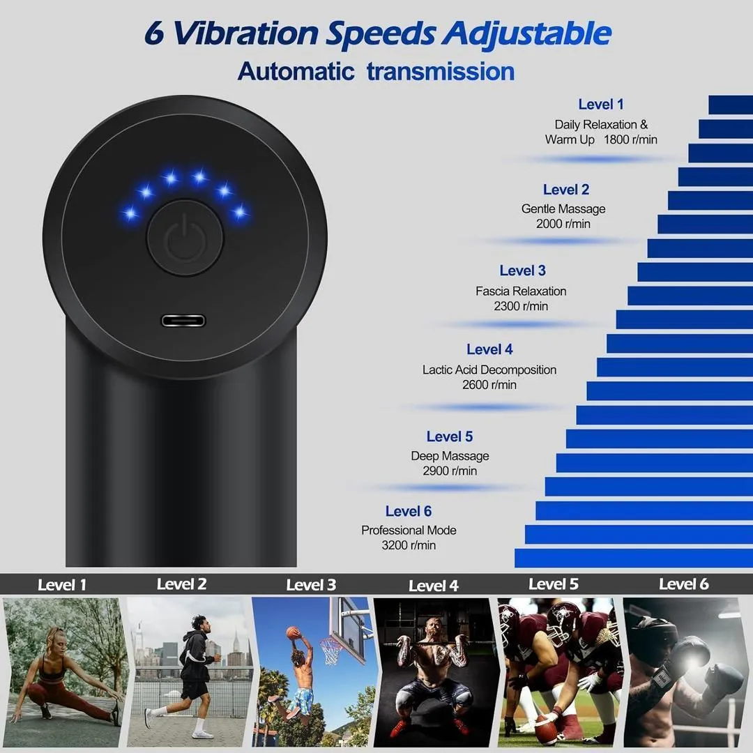 Rechargeable Mini Massage Gun – 6 Speed Levels - Image 4