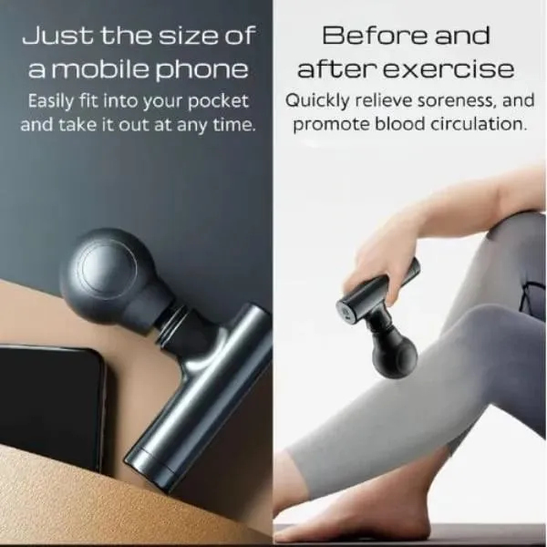 Rechargeable Mini Massage Gun | Black ABS - Image 3