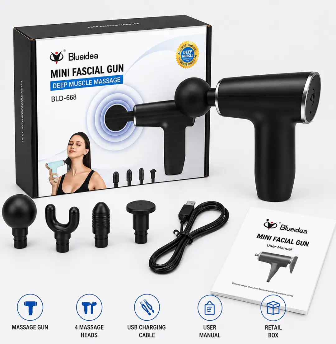 Blueidea Mini Facial Gun BLD-668 – Rechargeable Massage Gun - Image 6