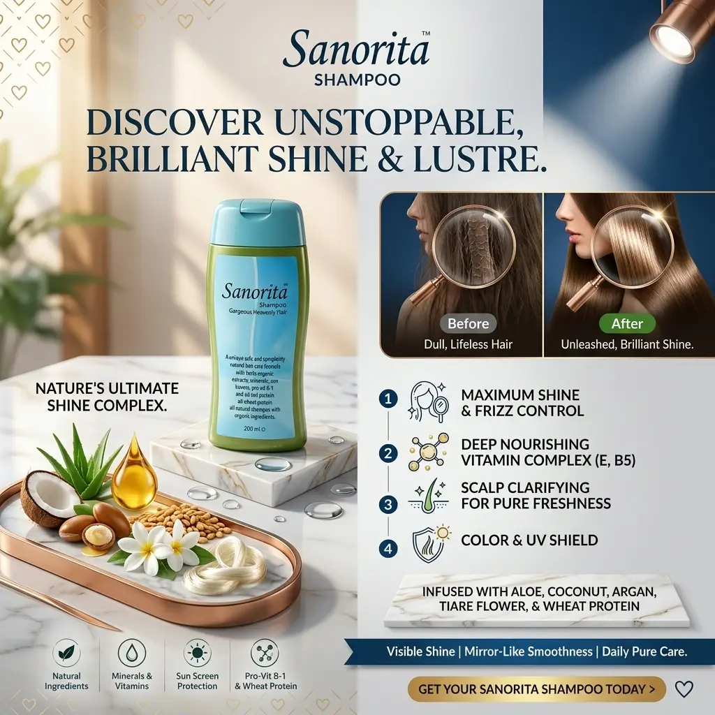 Sanorita Shampoo 200ml – Natural Hair Care for Gorgeous Hair - Image 3