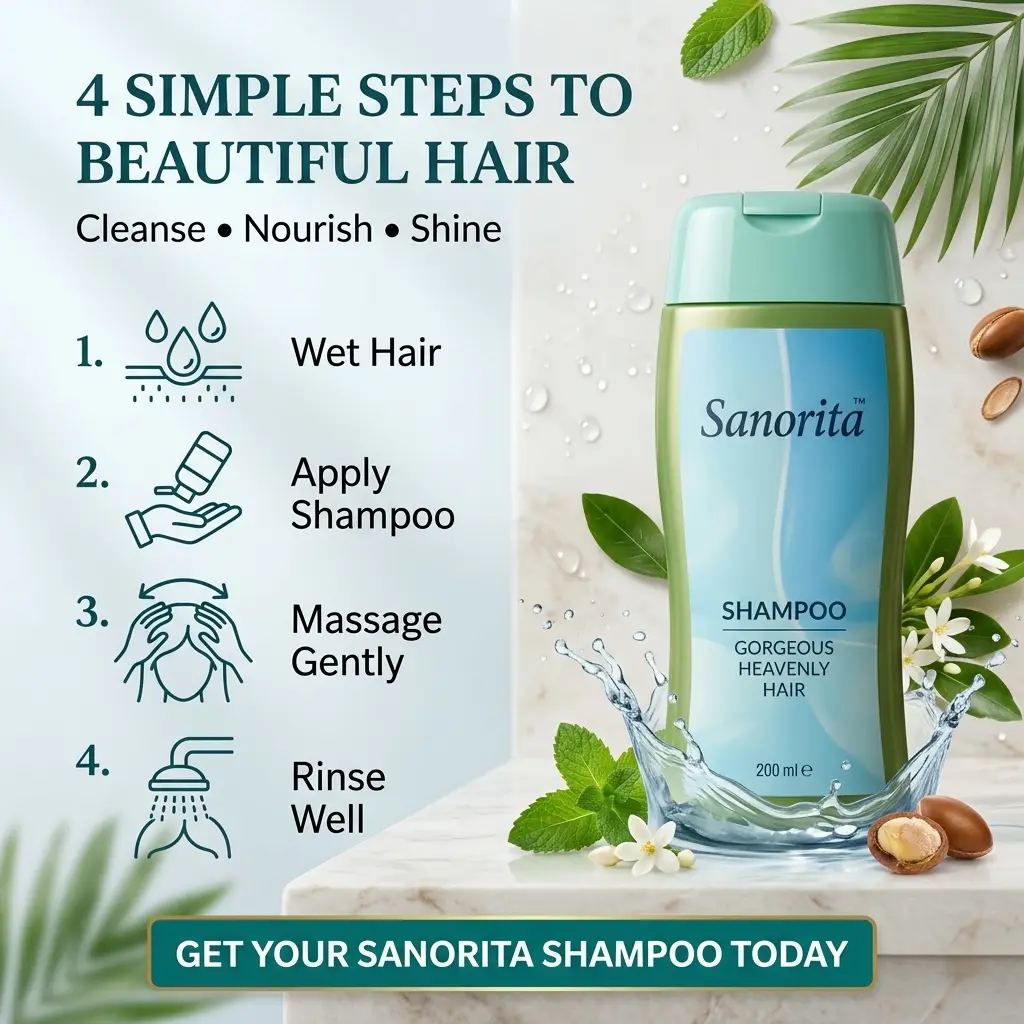 Sanorita Shampoo 200ml – Natural Hair Care for Gorgeous Hair - Image 4