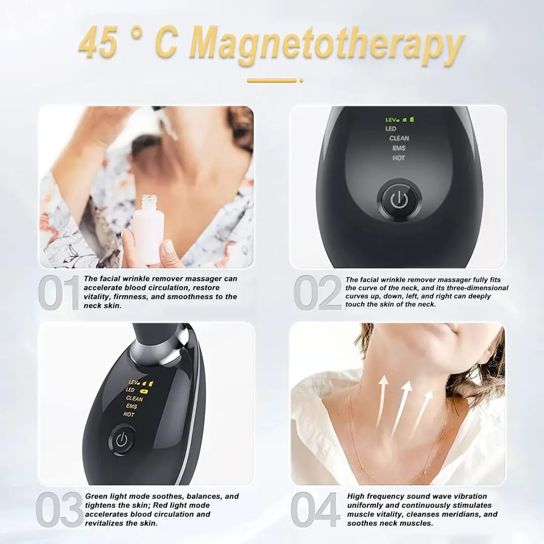 T-Shaped Face & Neck Massager with EMS and LED Light - Image 3