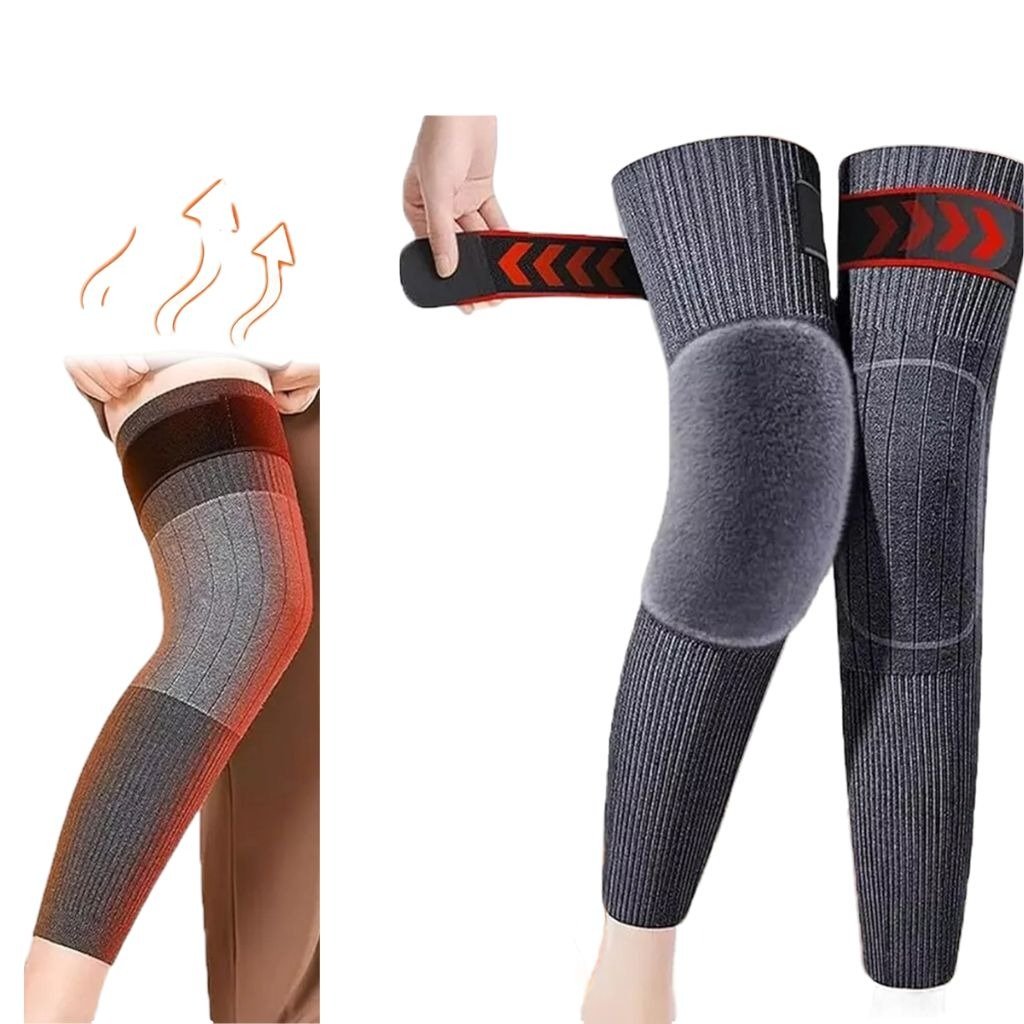 1 Pair Unisex Winter Wool Thermal Knee Warmers And Brace Pads Durable Comfortable - Image 4