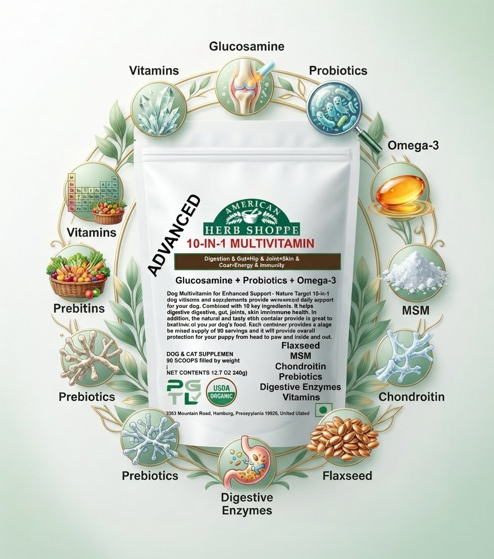 10-in-1 Dog & Cat Multivitamin | Probiotics, Omega-3 & Joint Support - 100g - Image 5