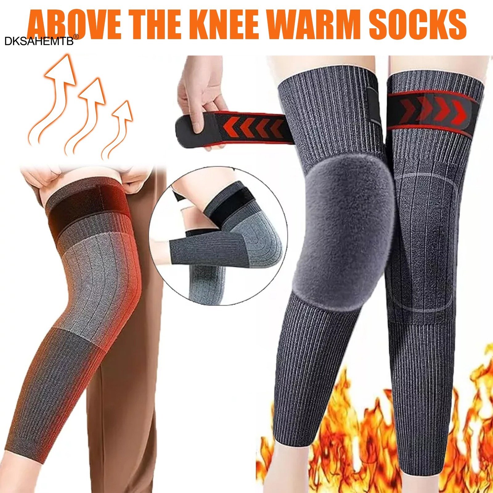 1 Pair Unisex Winter Wool Thermal Knee Warmers And Brace Pads Durable Comfortable - Image 5